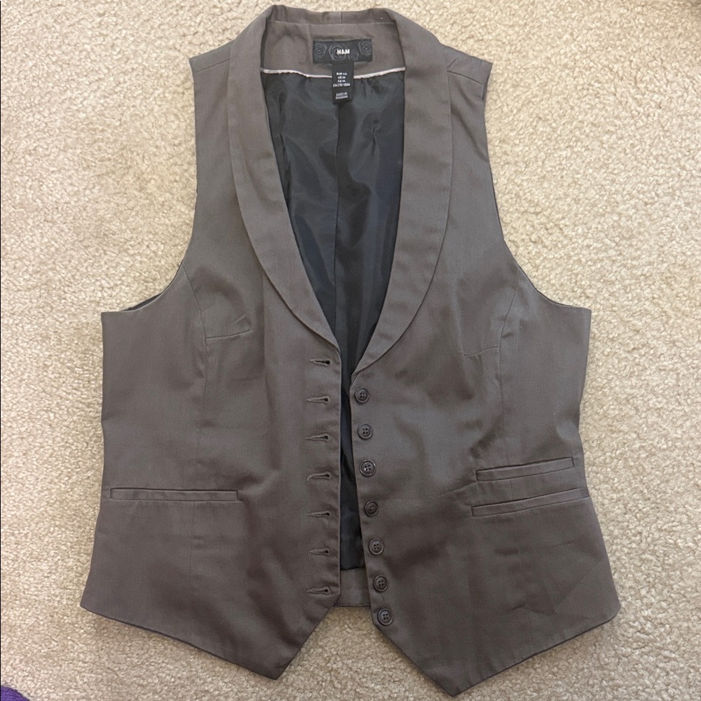 H&M Taupe Button-Up Vest